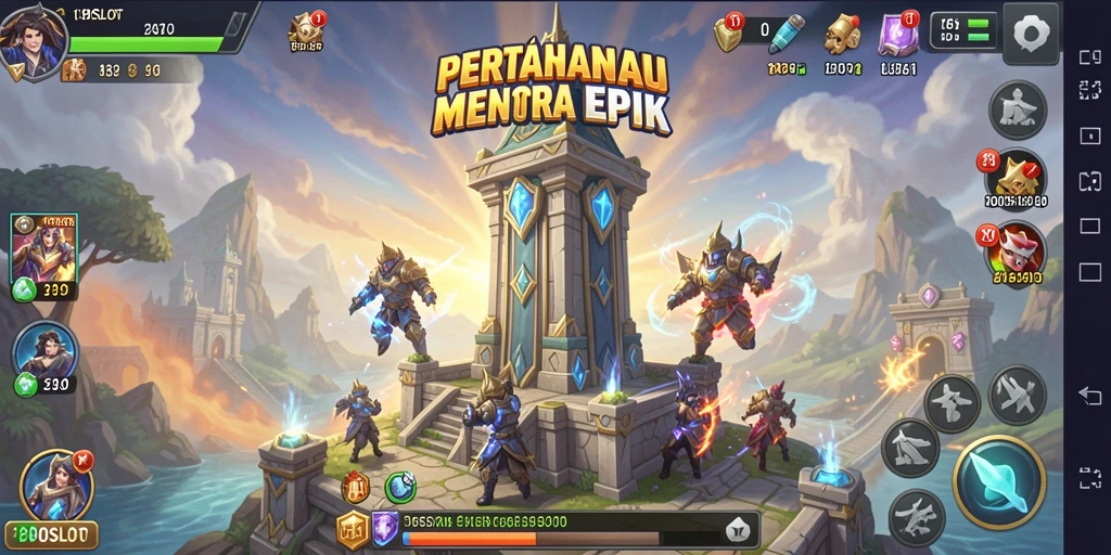 Screenshot gameplay menara pertahanan yang mendebarkan di 180SLOT.