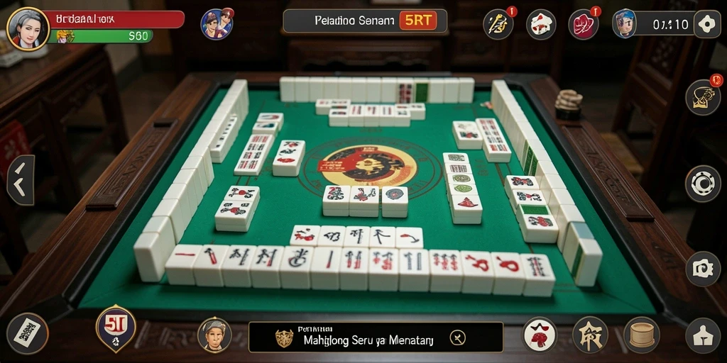 Screenshot gameplay 5RT menampilkan keseruan permainan Mahjong.