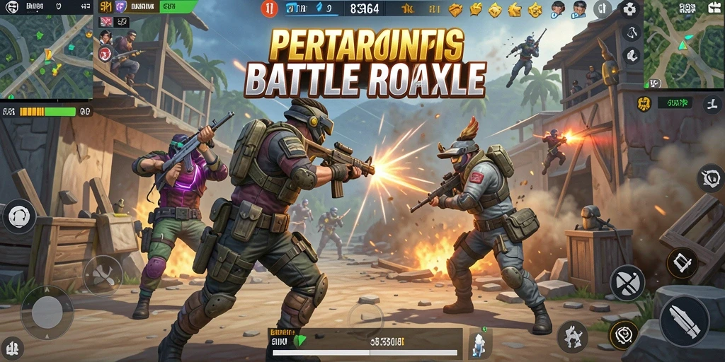 Tangkapan layar 8364 menunjukkan aksi mendebarkan dalam pertarungan Battle Royale.