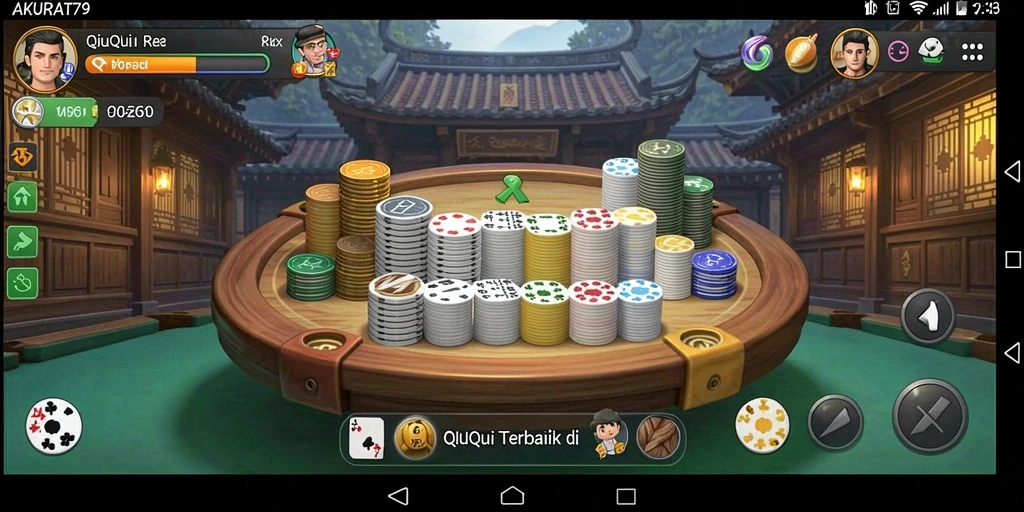Tampilan menarik dari gameplay QiuQiu di AKURAT79.