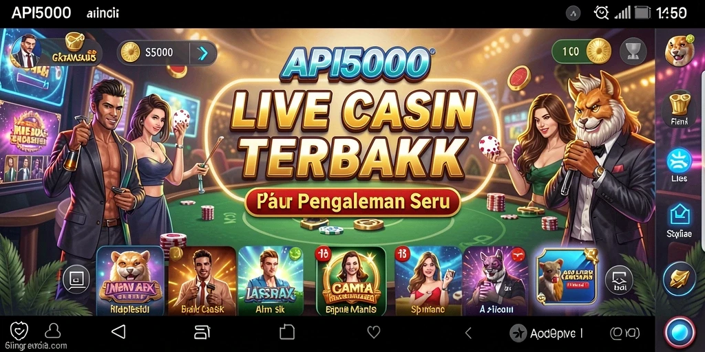 Tampilan menarik dari permainan Live Casino di API5000.