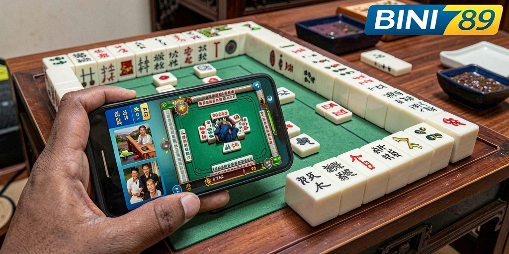 Screenshot gameplay seru BNI789 menampilkan keseruan permainan Mahjong.
