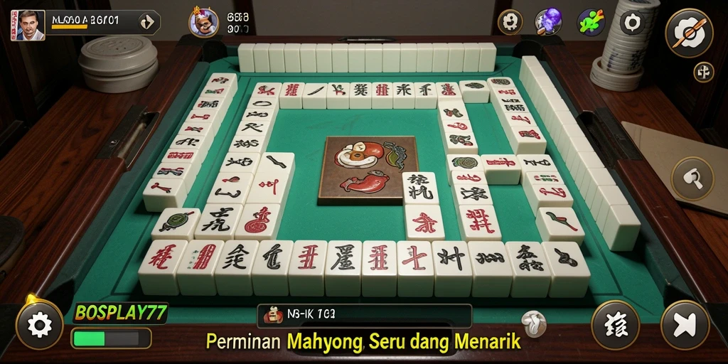 Tampilan gameplay Mahjong BOSPLAY77 yang menegangkan dan menyenangkan.
