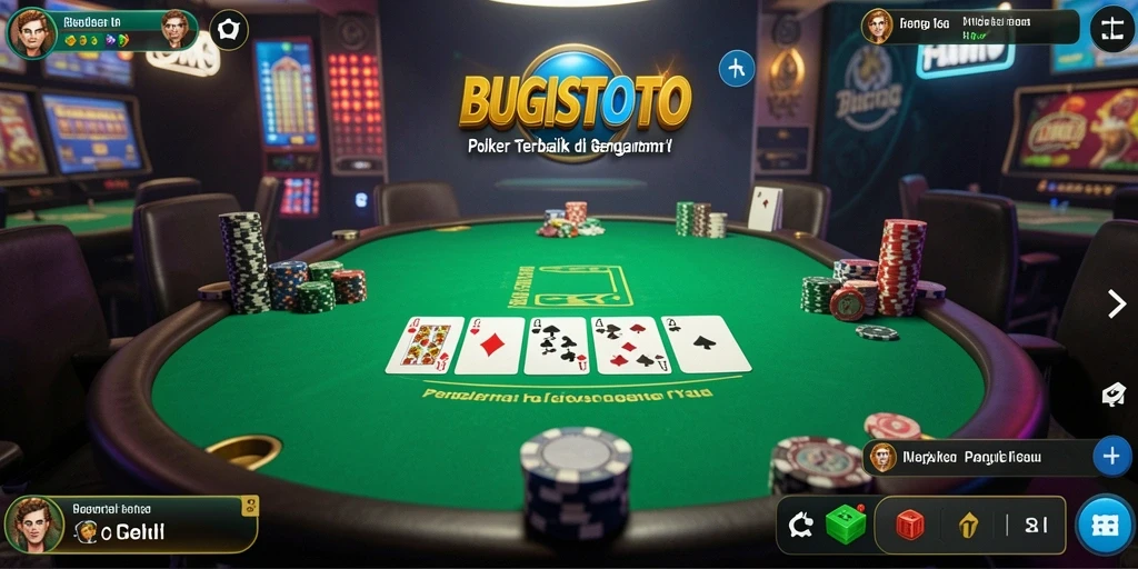 Tangkapan layar gameplay BUGISTOTO menampilkan suasana permainan Poker yang seru.
