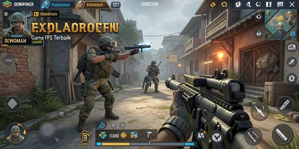 Gameplay seru DEWAPOKER dengan aksi tembak-menembak yang intens.