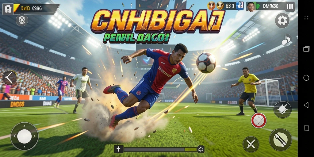 Tangkapan layar DMD686 menampilkan gameplay seru dalam pertandingan olahraga.