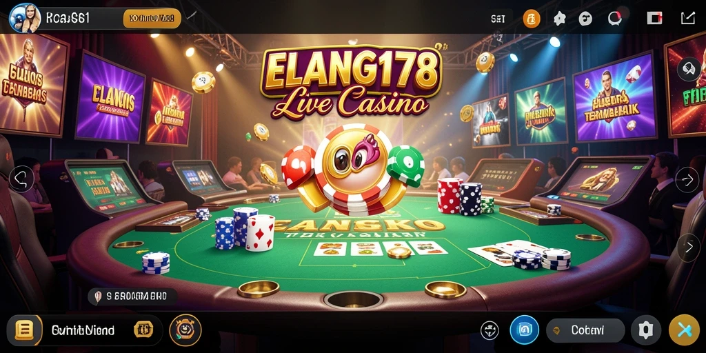Tangkapan layar gameplay ELANG178 dengan dealer langsung dan suasana kasino yang menawan.