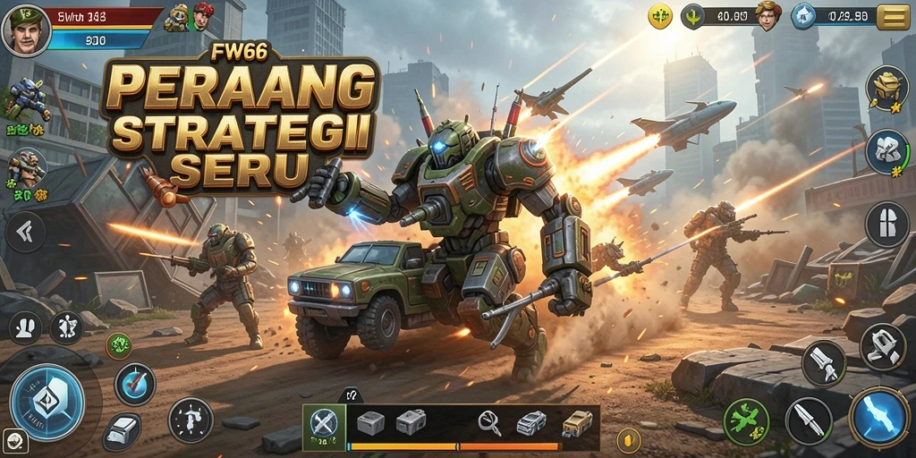 Gameplay seru dalam FW66 menampilkan pertempuran strategis yang mendebarkan.