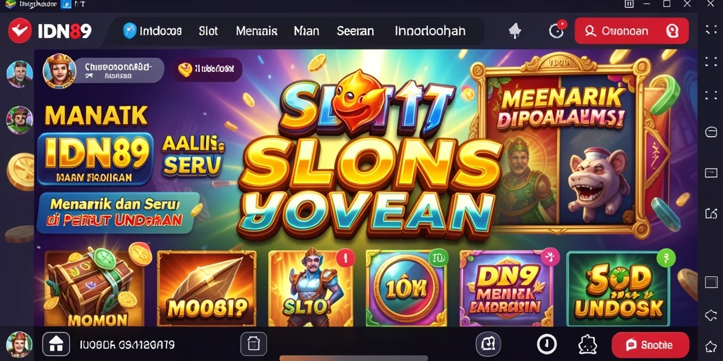 Tampilan utama game Slot IDN89 dengan efek visual menakjubkan.