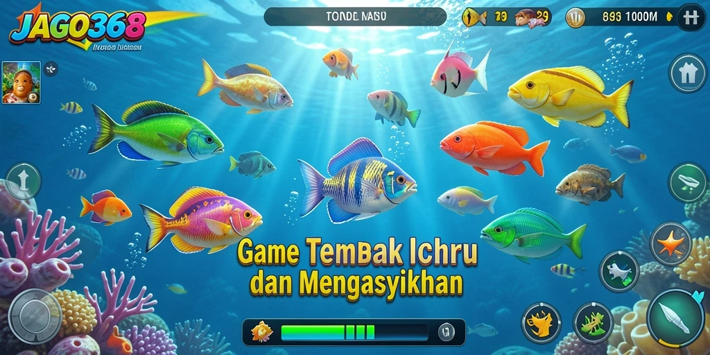 Tampilan gameplay JAGO368 yang seru dalam menembak ikan.
