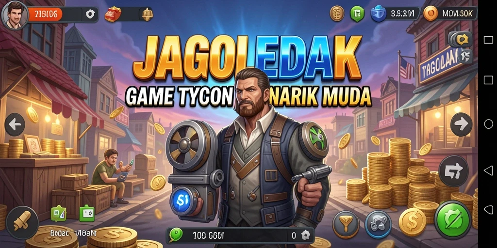 Tampilan gameplay menarik dari JAGOLEDAK yang menunjukkan strategi bisnis.