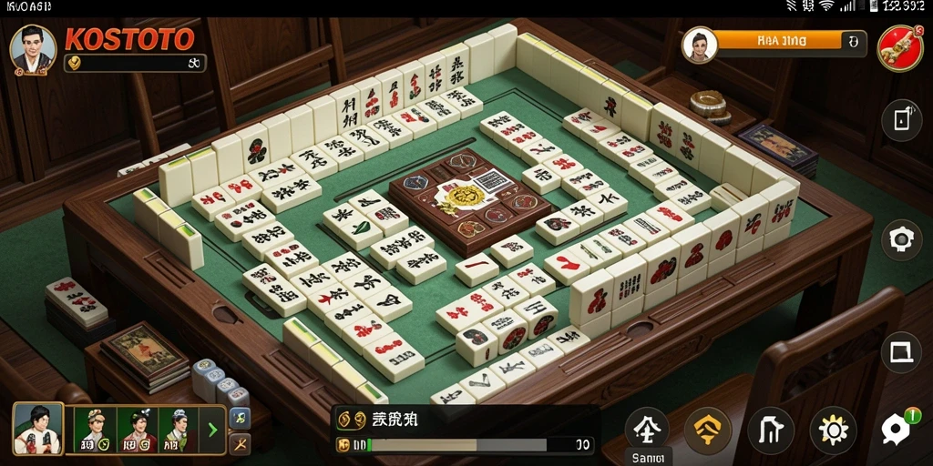 Screenshot KOSTOTO menampilkan gameplay Mahjong yang seru.