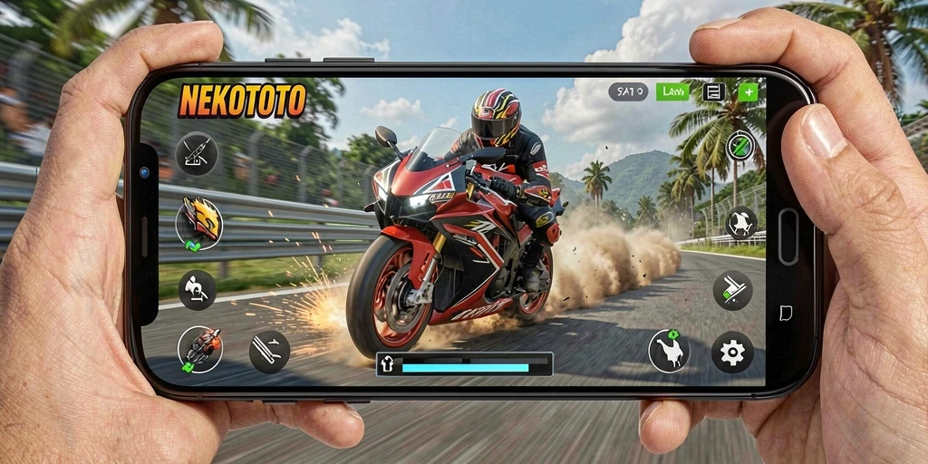 Gameplay balap motor yang seru dan menegangkan di NEKOTOTO.