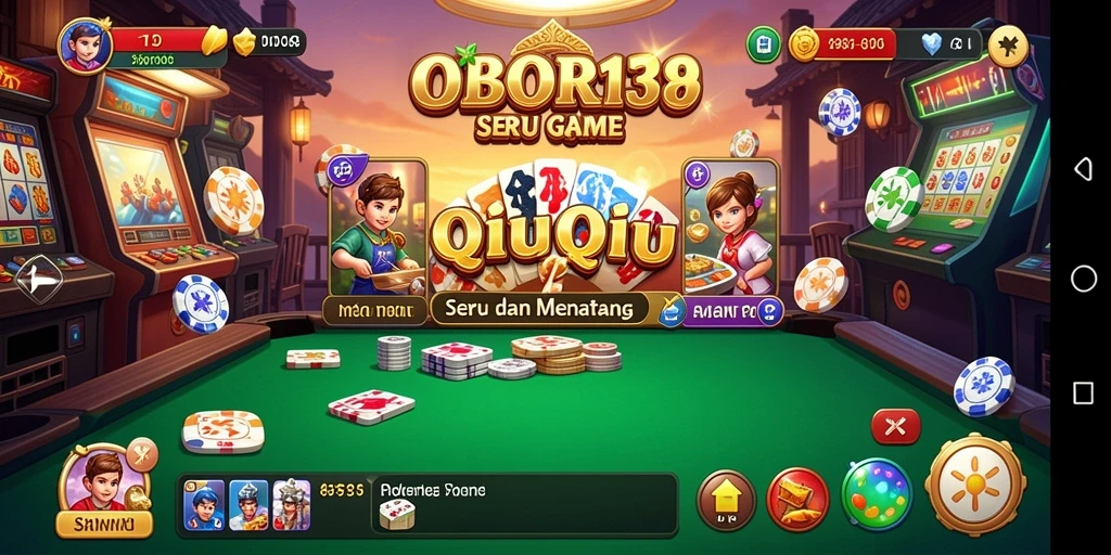 Screenshot gameplay OBOR138 memperlihatkan keseruan permainan QiuQiu.