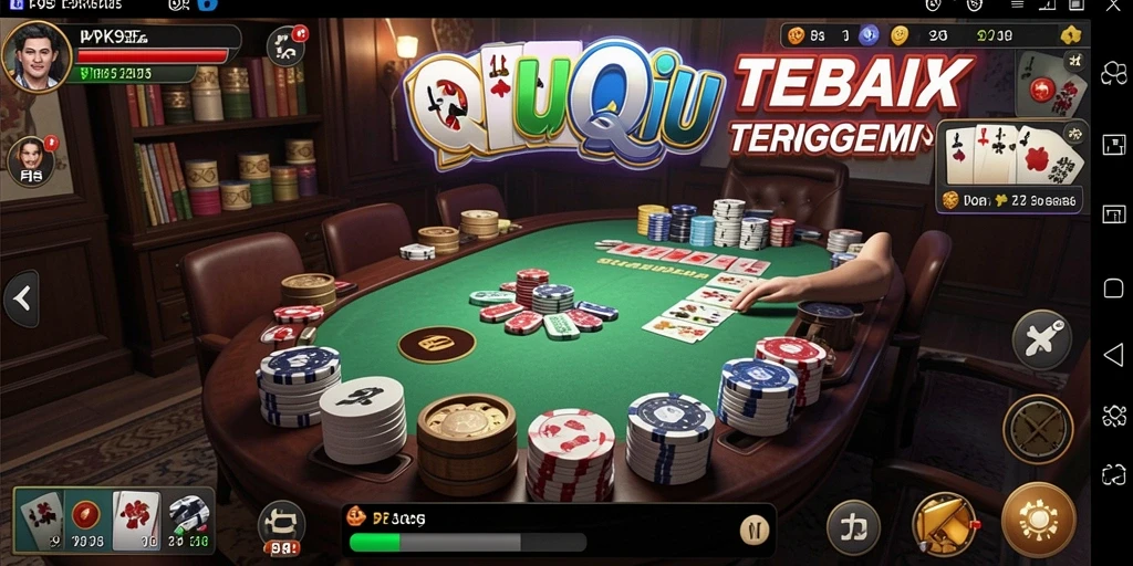 Screenshot utama PK95 menampilkan aksi seru dalam permainan QiuQiu.