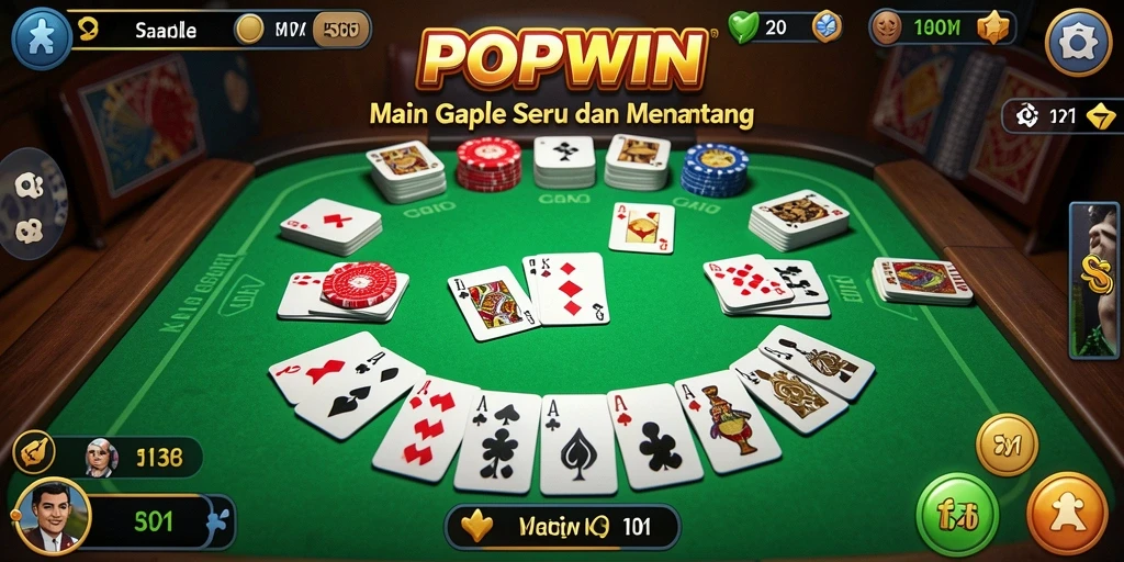 Tampilan screenshot <strong>POPWIN</strong> menampilkan gameplay Gaple yang menarik dan kompetitif.