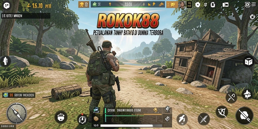 Screenshot gameplay <strong>ROKOK88</strong> menampilkan keindahan dunia terbuka yang luas.