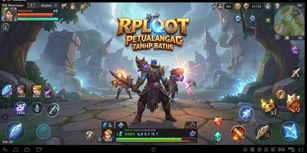 Screenshot RPLOOT menampilkan aksi pertarungan seru di dunia fantasi.