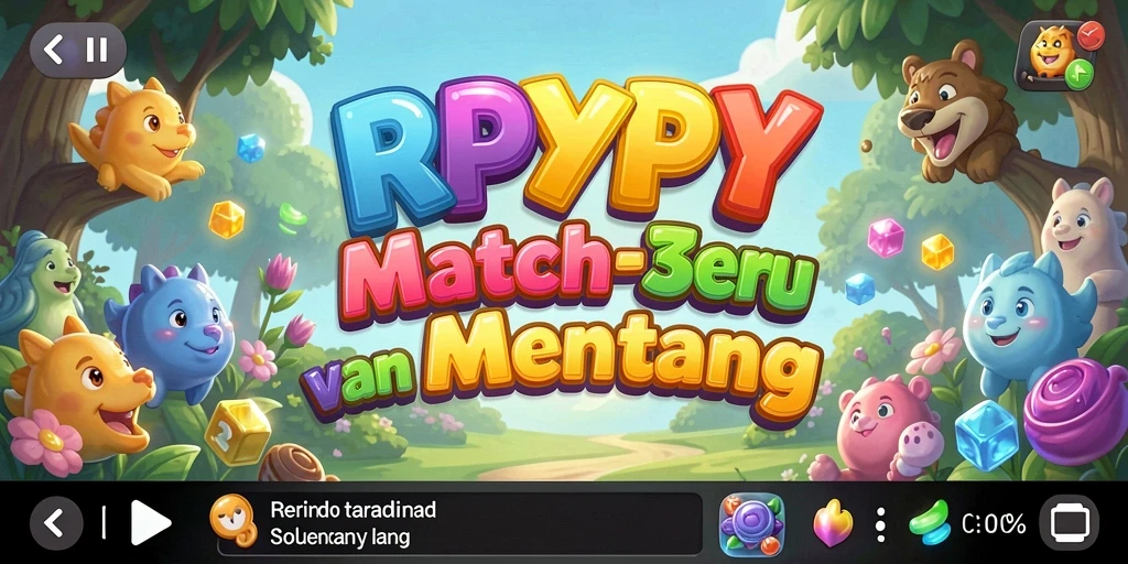 Tampilan gameplay seru di RPYYY dengan permata berwarna-warni.