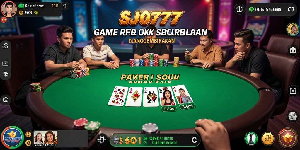 Tampilan gameplay mendebarkan dari SJO777 dalam permainan Poker.