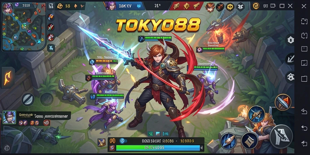 Tampilan gameplay seru di TOKYO88 dengan karakter dan strategi yang menarik.