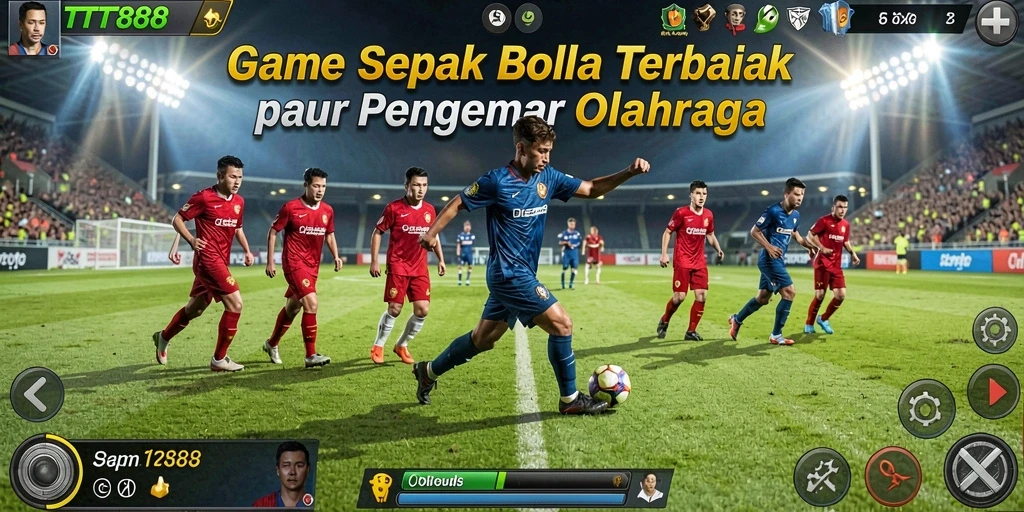 Screenshot dari gameplay TTT888 yang menampilkan momen seru pertandingan sepak bola.