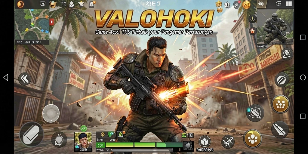 Tampilan menakjubkan dari gameplay VALOHOKI dalam aksi TPS.