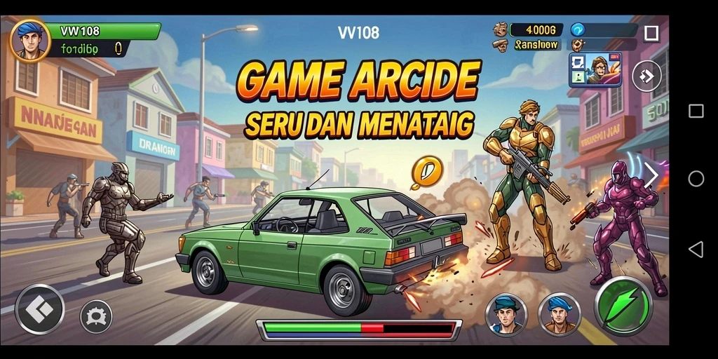 Tampilan gameplay seru dari VW108 yang penuh aksi.
