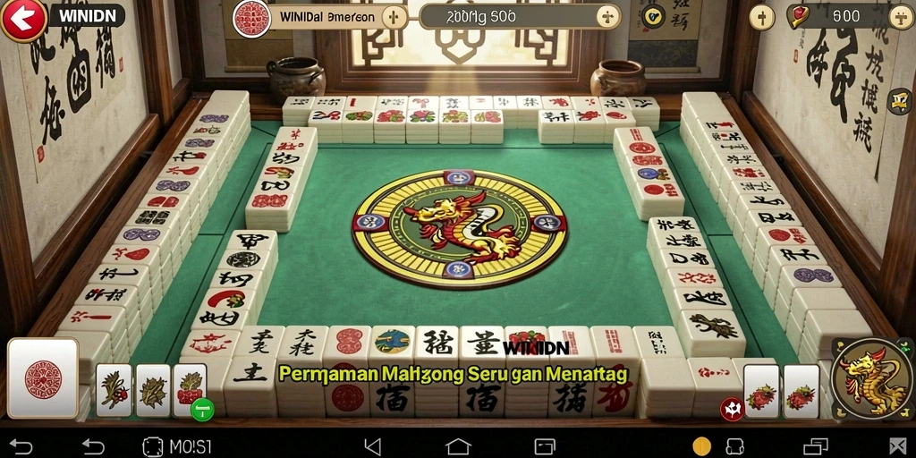 Tampilan gameplay seru dari WINIDN menampilkan keseruan permainan Mahjong.