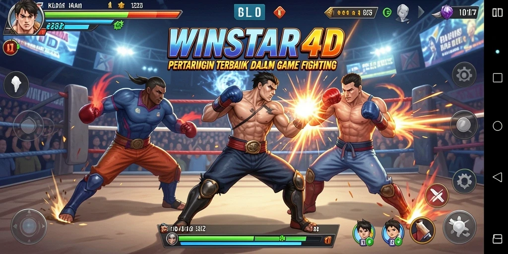 Menampilkan aksi pertarungan seru di WINSTAR4D dengan karakter-karakter beragam.
